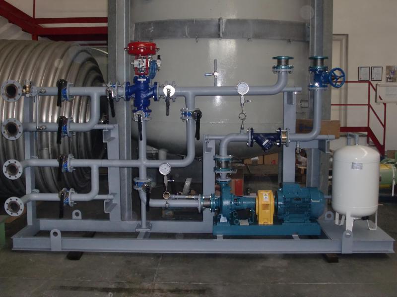 Impianto Skid acqua calda in AISI 304 acciaio al carbonio